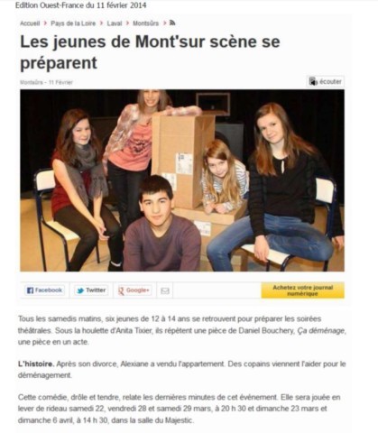 Article de presse de Mont'sur scène