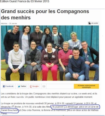 Article de presse les compagnons des menhirs